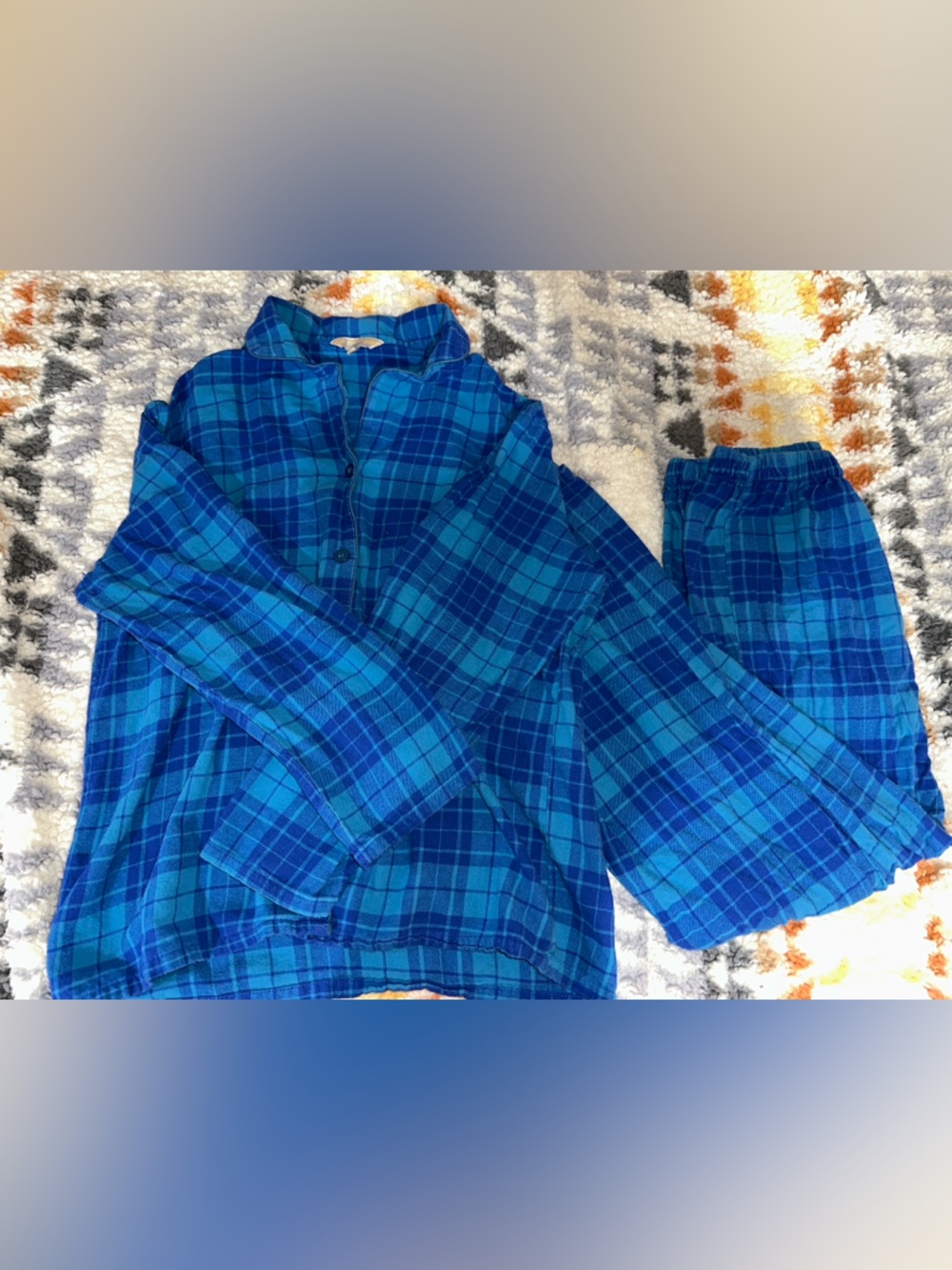 Leveret Plaid Pajama Set Blue Women’s XL